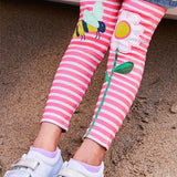 Appliqu¨¦ Knitted Striped Leggings