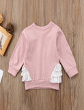 Spring and Autumn Cartoon Swan Print Solid Color round Neck Long Sleeve Sweater