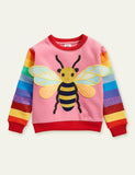 ONLY ONE 7Y-Clearance-Toddler Kid Girl Cute Bee Rainbow Design Long Sleeves Sweatshirt