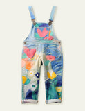 Toddler Kid Sweet Heart Overalls With Pocket