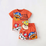 Animal Print Children's Casual Short-Sleeved Shorts Suit