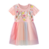 Animal Embroidered Patch Short Sleeve Dress