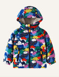 Dinosaur Print Fleece Padded Coat