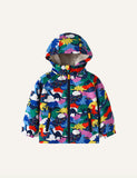 Dinosaur Print Fleece Padded Coat