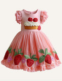 Lucky Sale -Cream Strawberry Cake Dress