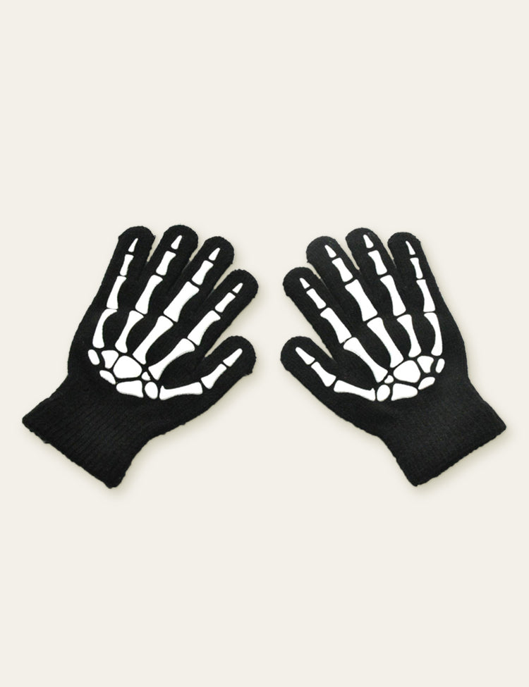 Halloween Glowing Skull Bone Gloves