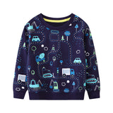 Cartoon car print boy sweatshirt