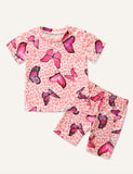 Girl's Cute Butterfly Printing Suit