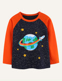 Star Print Long Sleeve Children's Bottoming Shirt