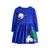 Christmas Dress Santa Claus Embroidery Girl Dress