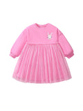 Cartoon Girl Long Sleeve Mesh Princess Dress