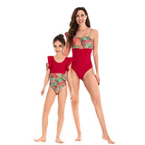 Parent-Child Swimsuit High Waist Bikini Flounced