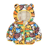 Children's Hoodie Ears Printed Cotton-Padded Jacket