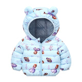 Children's Hoodie Ears Printed Cotton-Padded Jacket