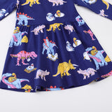 Dinosaur Print Long Sleeve Dress