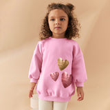 Long Sleeve Girls Suit Cute Heart Shape Children Suit