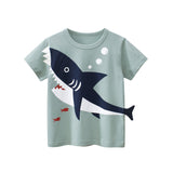 Animal printing short-sleeved T-shirt for children