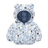 Children's Hoodie Ears Printed Cotton-Padded Jacket