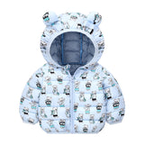 Children's Hoodie Ears Printed Cotton-Padded Jacket