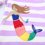 Mermaid Embroidered Patch Hooded Dress