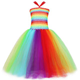 Holiday Party Rainbow Little Fairy Princess Dress Children's Mesh Dress