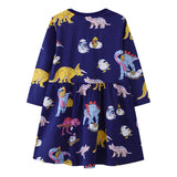 Dinosaur Print Long Sleeve Dress