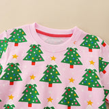 Christmas Tree Print Long Sleeve Pullover