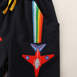 Boys' Shorts Cartoon Aircraft Embroidery Sports Pants