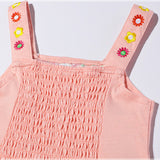 Multi-Color Optional-Cute Embroidered Flowers Dress