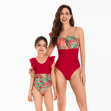 Parent-Child Swimsuit High Waist Bikini Flounced