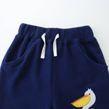 Summer Children's Shorts Cartoon Pelican Embroidered Leisure Shorts