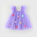 Multi-Color Optional-Butterfly Wings Three-Dimensional Embroidery Flower Dress