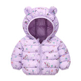 Children's Hoodie Ears Printed Cotton-Padded Jacket