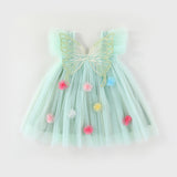 Multi-Color Optional-Butterfly Wings Three-Dimensional Embroidery Flower Dress