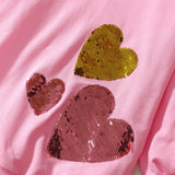 Long Sleeve Girls Suit Cute Heart Shape Children Suit