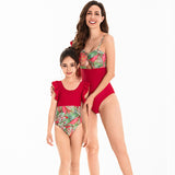 Parent-Child Swimsuit High Waist Bikini Flounced