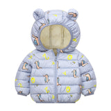 Children's Hoodie Ears Printed Cotton-Padded Jacket