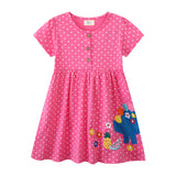 Girls' Embroidered Patch Short Sleeve Dress