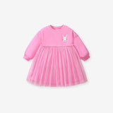 Cartoon Girl Long Sleeve Mesh Princess Dress