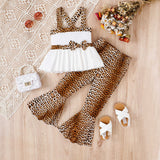 Leopard Print Bell-Bottom Pants + Sling Top