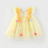 Multi-Color Optional-Butterfly Wings Three-Dimensional Embroidery Flower Dress