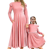 Mother-Daughter Matching Outfit Long Sleeve Dress