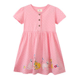 Animal Embroidered Patch Girl Dress