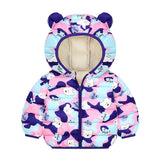 Children's Hoodie Ears Printed Cotton-Padded Jacket