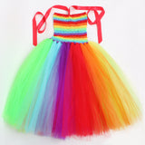 Holiday Party Rainbow Little Fairy Princess Dress Children's Mesh Dress