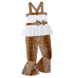 Leopard Print Bell-Bottom Pants + Sling Top