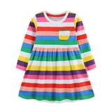 Rainbow Striped Long Sleeve Dress