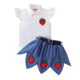 Strawberry Embroidered Shirt + Strawberry Skirt