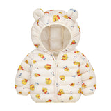 Children's Hoodie Ears Printed Cotton-Padded Jacket