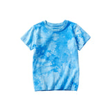 Boys' Tie-Dye Casual T-shirt Blue Comfortable Short Sleeve